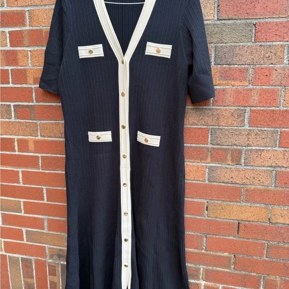 J.Crew Ribbed Knit Button-Front Midi Dress - Picture 6 of 11